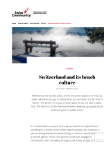 thumbnail of Swiss Review Switzerland and its bench culture
